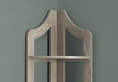 Dark Taupe Corner Accent Shelf  Bookcase