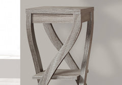 11.5" x 11.5" x 32" Dark Taupe Finish Hollow Core Accent Table