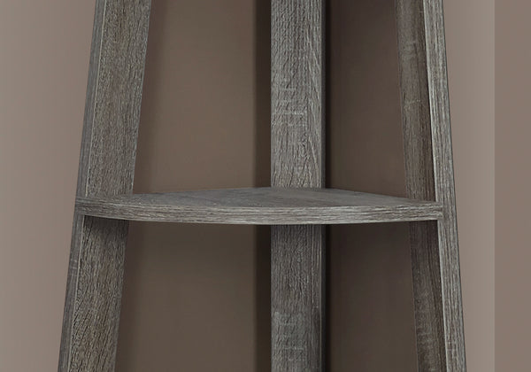 15.5" x 22.5" x 71.25" Dark Taupe Particle Board  Bookshelf
