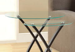 28.5" x 38" x 47" Cappuccino Clear Glass Particle Board Tempered Glass 2pcs Nesting Table Set
