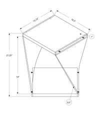 15.75" x 16.5" x 21.25" White Clear Acrylic Glass Accent Table