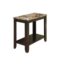 12" x 23.75" x 21.5" Cappuccino Particle Board Laminate Mdf  Accent Table