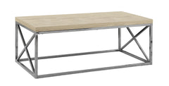 X Trestle Light Natural and Chrome Coffee Table
