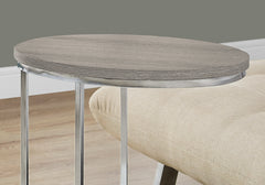 18.5" x 12" x 25" Dark Taupe Particle Board Laminate Metal Accent Table