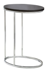 18.5" x 12" x 25" Cappuccino Particle Board Laminate Metal Accent Table