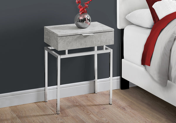 12.75" x 18.25" x 23.25" Grey Finish Metal Accent Table