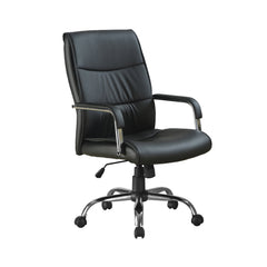 41.5" Black Leather Look  Foam  and Metal Office Chair