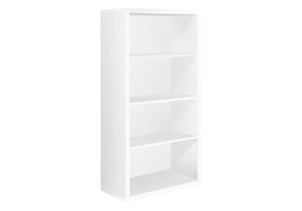 47.5" White Particle Board and MDF Bookshelf with Adjustable Shelves