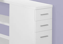 47.25" x 47.25" x 29.5" White Silver Particle Board Hollow Core Metal  Computer Desk With A Hollow Core