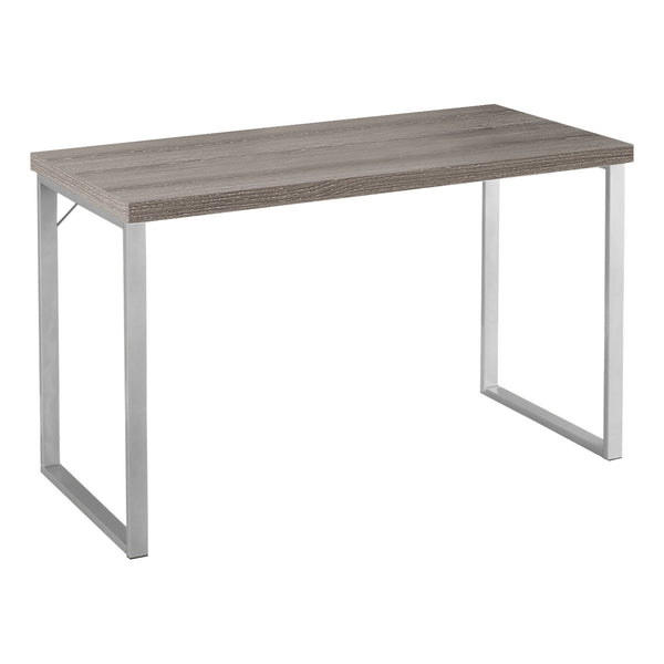 23.75" x 47.25" x 30" Dark Taupe Silver Particle Board Hollow Core Metal  Computer Desk