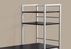 18.5" x 47.25" x 55" Cappuccino Silver Mdf Metal  Computer Desk