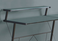 23" x 57" x 36" Black Metal Corner with Tempered Glass - Computer Desk
