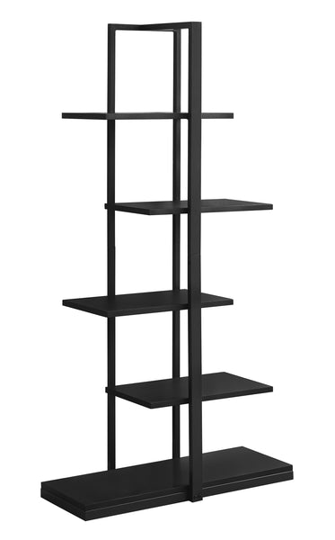 13" x 32" x 60" Black  Mdf  Metal   Bookshelf
