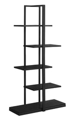 13" x 32" x 60" Black  Mdf  Metal   Bookshelf