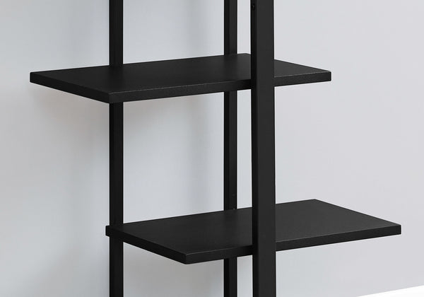 13" x 32" x 60" Black  Mdf  Metal   Bookshelf