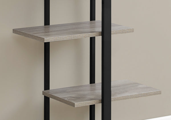13" x 32" x 60" Dark Taupe  Black  Mdf  Metal   Bookshelf