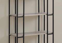 12.5" x 32" x 62" Dark Taupe Black Mdf Metal  Bookcase
