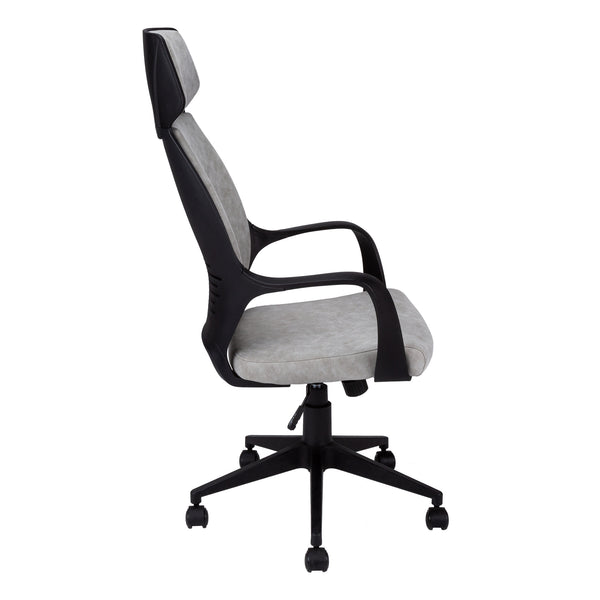 26" x 25" x 96" Grey  Foam  Polypropylene  Microfiber  High Back Office Chair