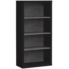 11.75" x 23.75" x 47.5" Black Grey Particle Board Adjustable Shelves  Bookshelf