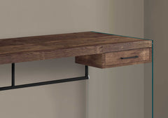 23.75" x 48" x 30" Brown Black Clear Particle Board  Computer Desk