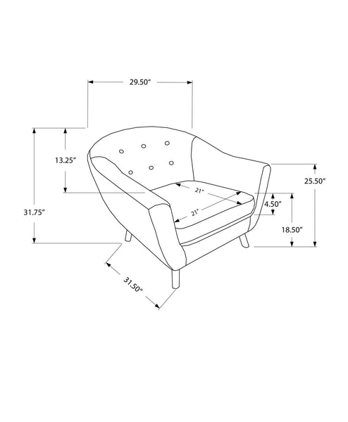 31.5" x 29.5" x 31.75" Blue Foam Solid Wood Finish Accent Chair