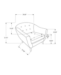 31.5" x 29.5" x 31.75" Blue Foam Solid Wood Finish Accent Chair