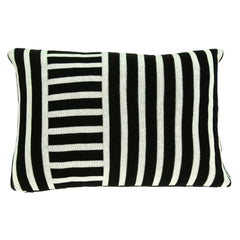Elegant Black and White Lumbar Accent Pillow Cover