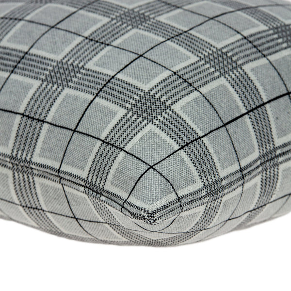 20 x 20 Square Grey Mini Plaid Pillow Cover