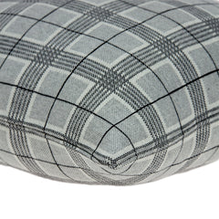 20 x 20 Square Grey Mini Plaid Pillow Cover