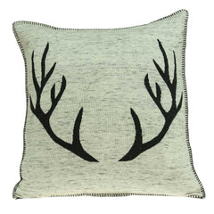Square Grey and Black Stag Pillow Cover