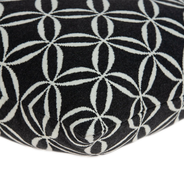 Geometric Design Black and White Cotton Pillow Cover