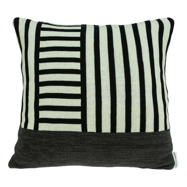 Modern Grid Lines Black and White Pillow Cover
