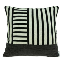 Modern Grid Lines Black and White Pillow Cover