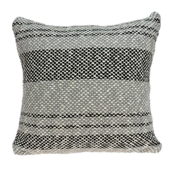 Square Gray Regatta Stripe Accent Pillow Cover