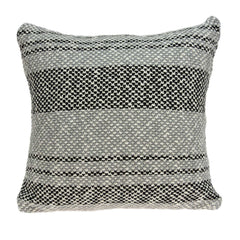 Square Gray Regatta Stripe Accent Pillow Cover