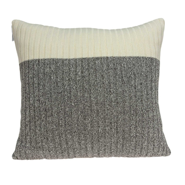 Square Gray and White Sweater Weather Pillow Cover