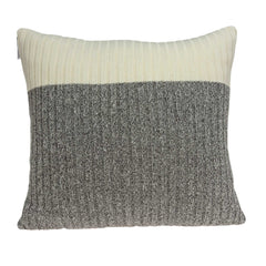 Square Gray and White Sweater Weather Pillow Cover