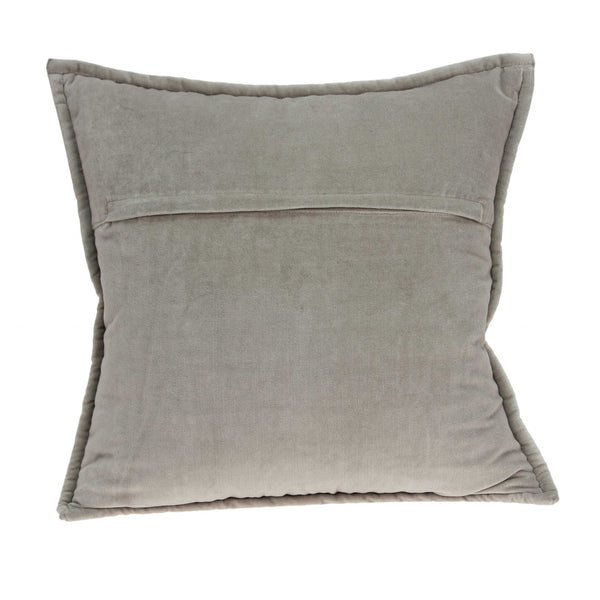 20" x 0.5" x 20" Transitional Gray Solid Quilted Pillow Cover
