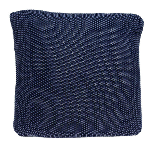 Casual Square Sweater Knit Navy Blue Accent Pillow Cover