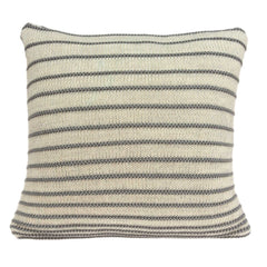 Casual Square Tan and Gray Stripe Accent Pillow Cover