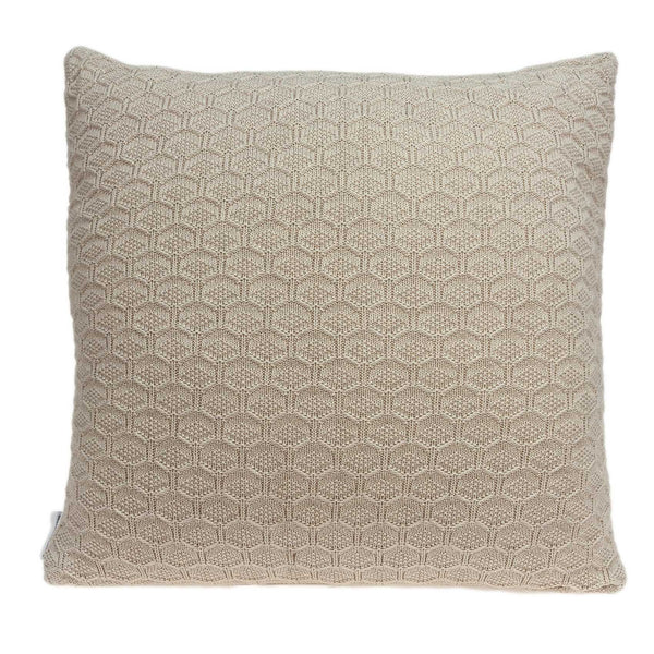 Casual Tan Honeycomb Design Square Accent Pillow Cover