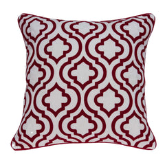 20" x 7" x 20" Transitional Red and White Accent Pillow Cover With Poly Insert