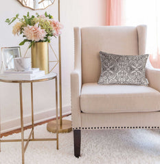 20" x 6" x 14" Transitional Champagne Pillow Cover With Poly Insert