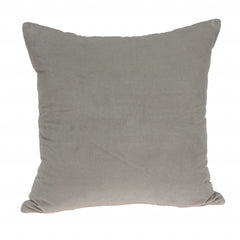 18" x 7" x 18" Transitional Gray Solid Pillow Cover With Poly Insert