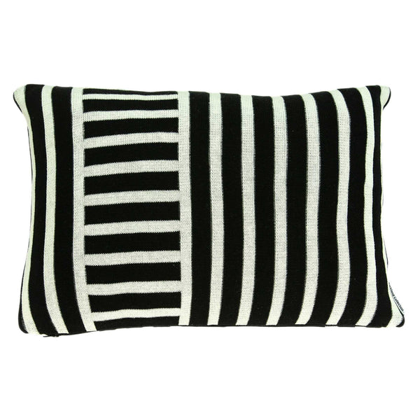 20" x 5" x 12" Transitional Black Pillow Cover With Down Insert