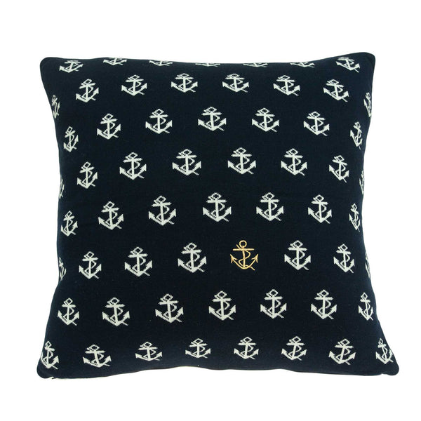 20" x 7" x 20" Nautical Blue Accent Pillow Cover With Down Insert