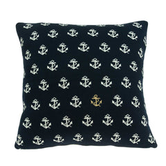 20" x 7" x 20" Nautical Blue Accent Pillow Cover With Down Insert