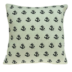 20" x 7" x 20" Nautical Blue Accent Pillow Cover With Down Insert