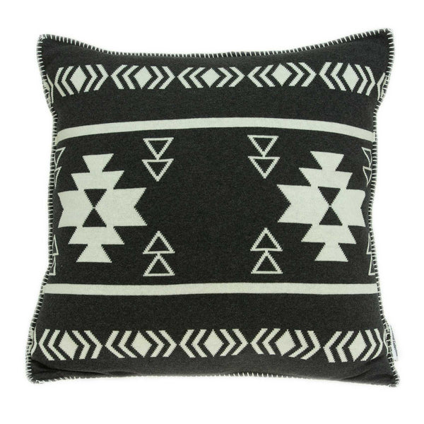 20" x 7" x 20" Southwest Black Pillow Cover With Down Insert