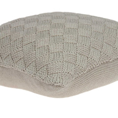 20" x 7" x 20" Clean Transitional Beige Accent Pillow Cover With Down Insert